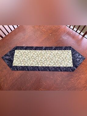 Handmade Table Runner - Fall Apple & Grey/Black Design